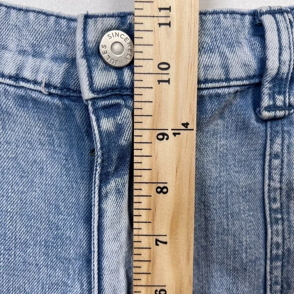 Sincerely Jules Jeans Womens 9 x 29 Blue Denim Lyocell Pockets Mid-Rise Wide Leg